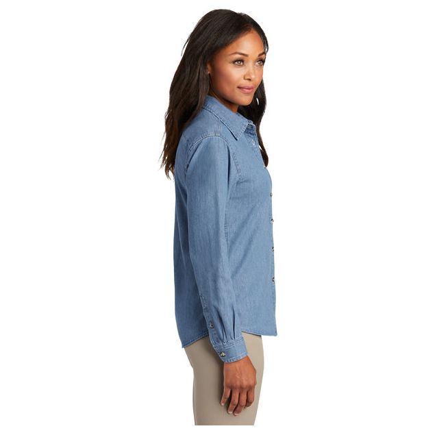 Port & Company® Women's Long Sleeve Value Denim Shirt