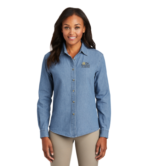 Port & Company® Women's Long Sleeve Value Denim Shirt