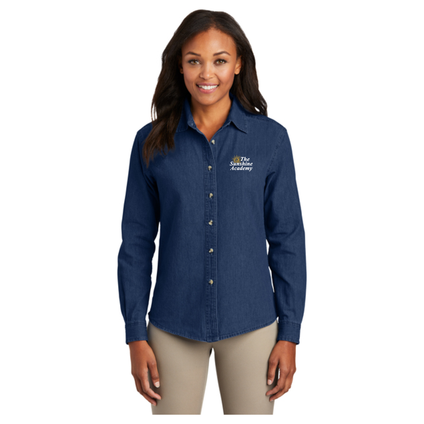 Port & Company® Women's Long Sleeve Value Denim Shirt